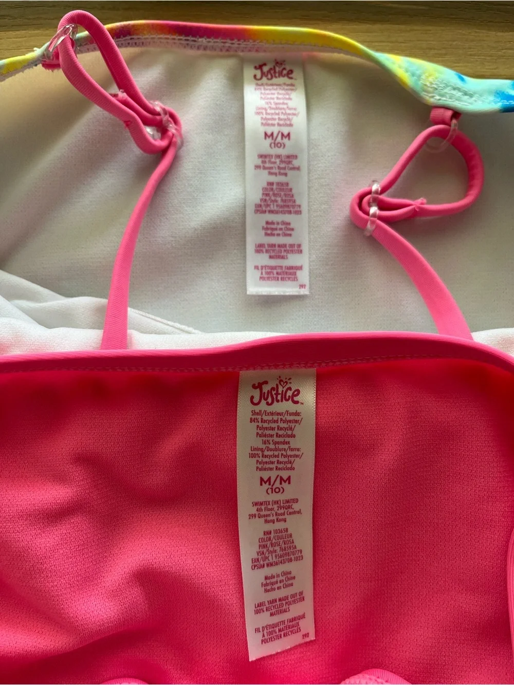 Walmart Justice Girls Tankini Swimsuit 6 Piece Bundle Size M(10)